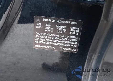 2018 Buick Regal Sportback Preferred from USA, damaged, VIN W04GL6SX8J1073772